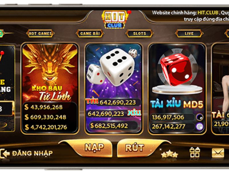 Đa dạng game slot quay thưởng tại Hitclub