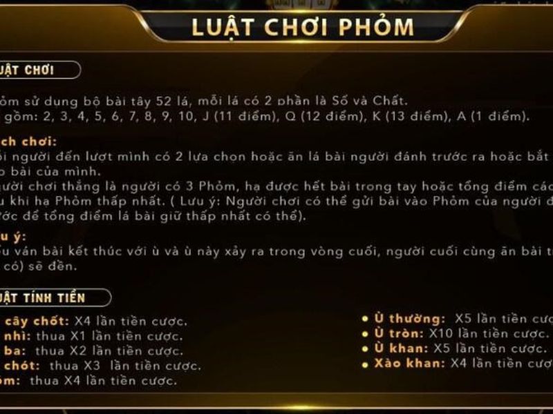 Luật chơi Phỏm tại Hitclub