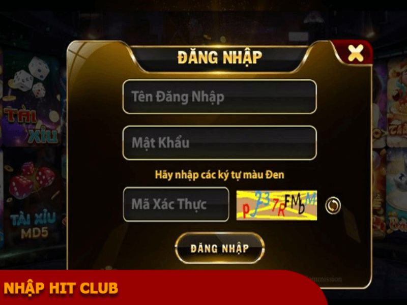 Thông tin đăng nhập trên Hitclub phải đúng