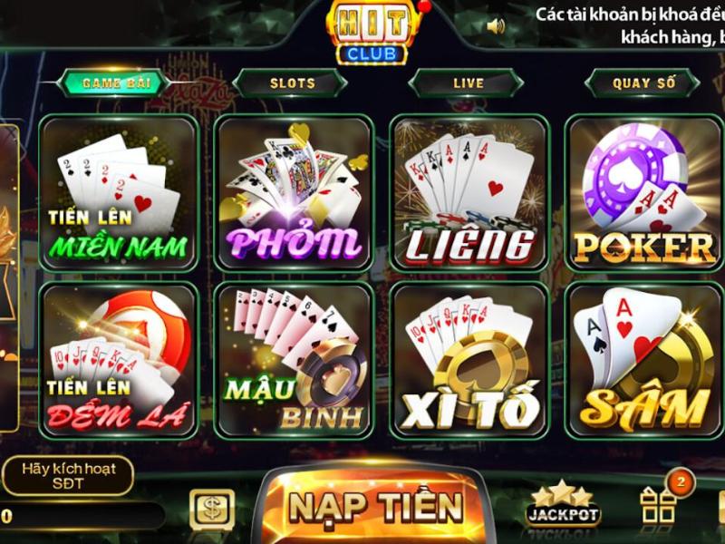 Top game bài đổi thưởng được chơi nhiều nhất tại Hitclub